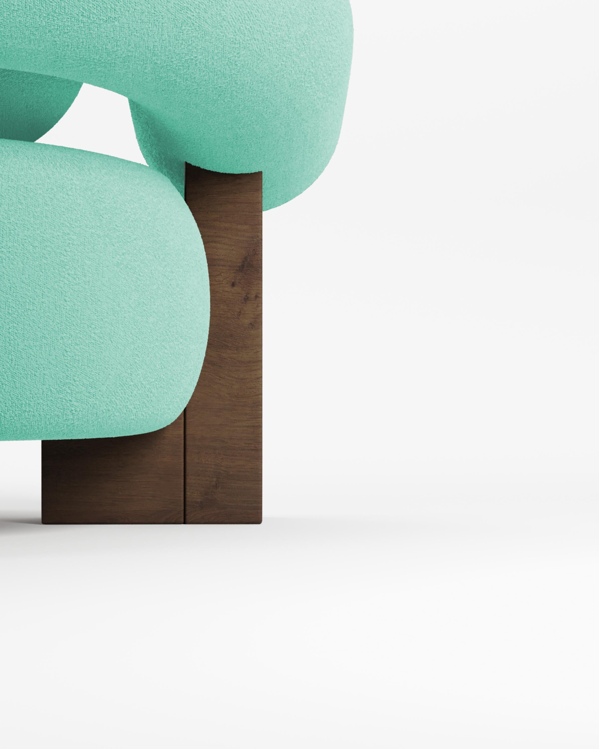 Poltrona a cassetta moderna Collector in Bouclé Teal Smoked Oak In condizioni Nuovo in vendita a Castelo da Maia, PT