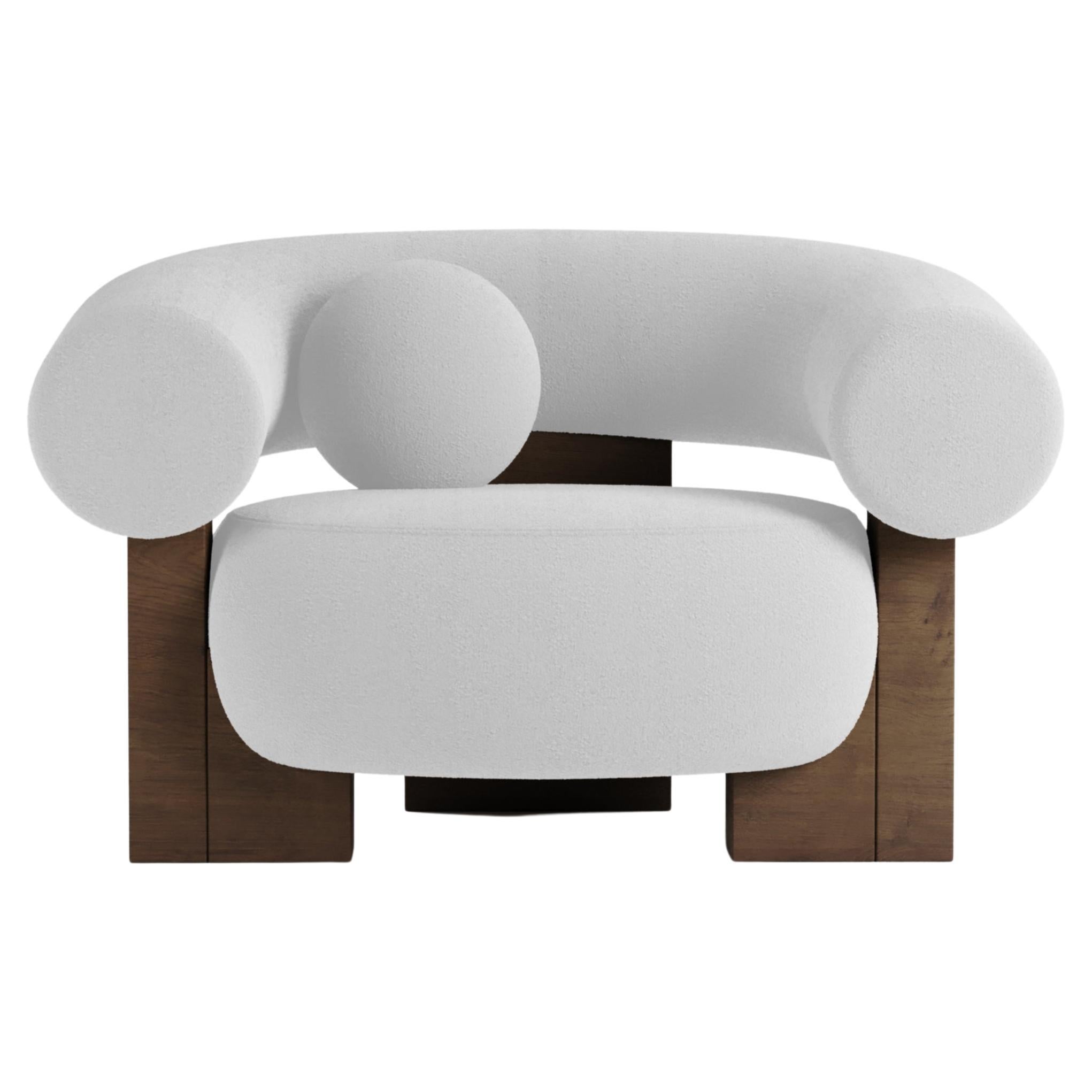 Zeitgenössischer moderner Sammler-Sessel Cassette aus weißer, rauchfarbener Eiche im Angebot