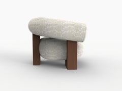 Collector Contemporary Modern Cassette Armchair in Kolymbetra Beige Smoked Oak