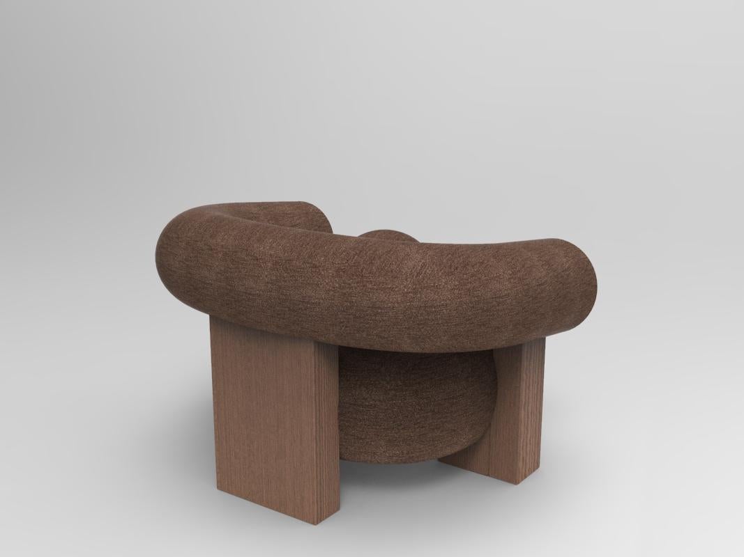 Collector Contemporary Modern Cassette Armchair in Tricot Brown Smoked Oak In New Condition For Sale In Castelo da Maia, PT
