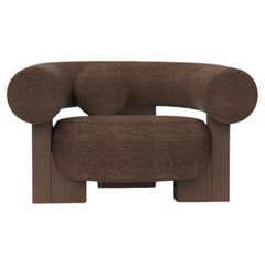 Fauteuil à cassette contemporain Collector en chêne fumé Tricot Brown