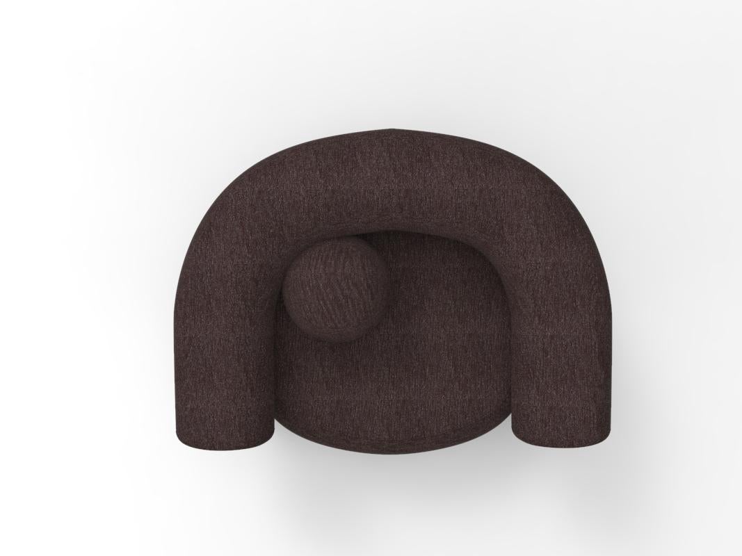 Collector Contemporary Modern Cassette Armchair in Tricot Dark Brown Smoked Oak In New Condition For Sale In Castelo da Maia, PT