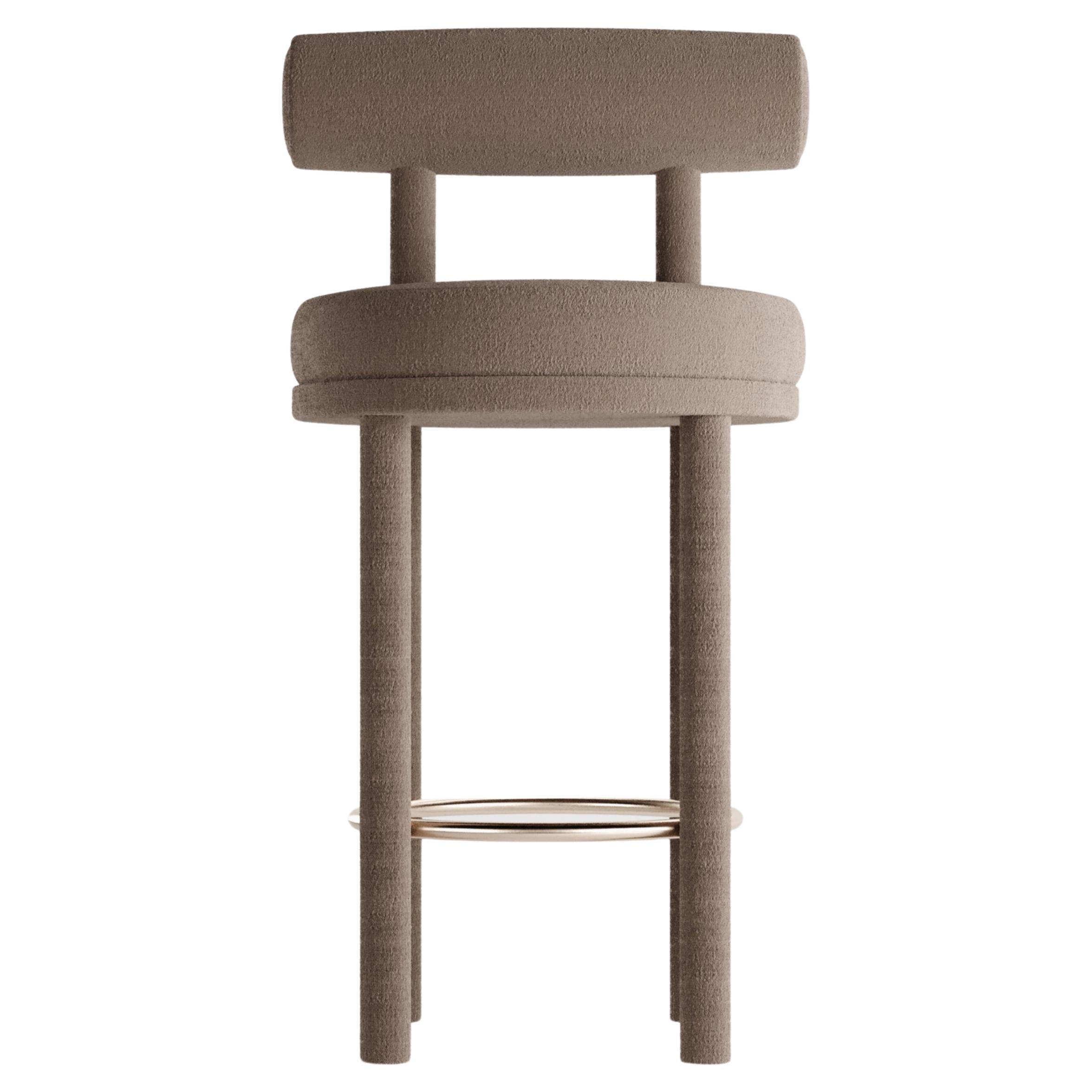 Collector Contemporary Modern Moca Bar Chair in Boucle Brown by Studio Rig