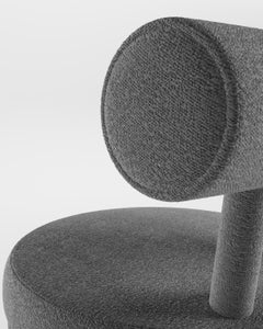 Collector Contemporary Modern Moca Bar Chair in Bouclé Charcoal by Studio Rig