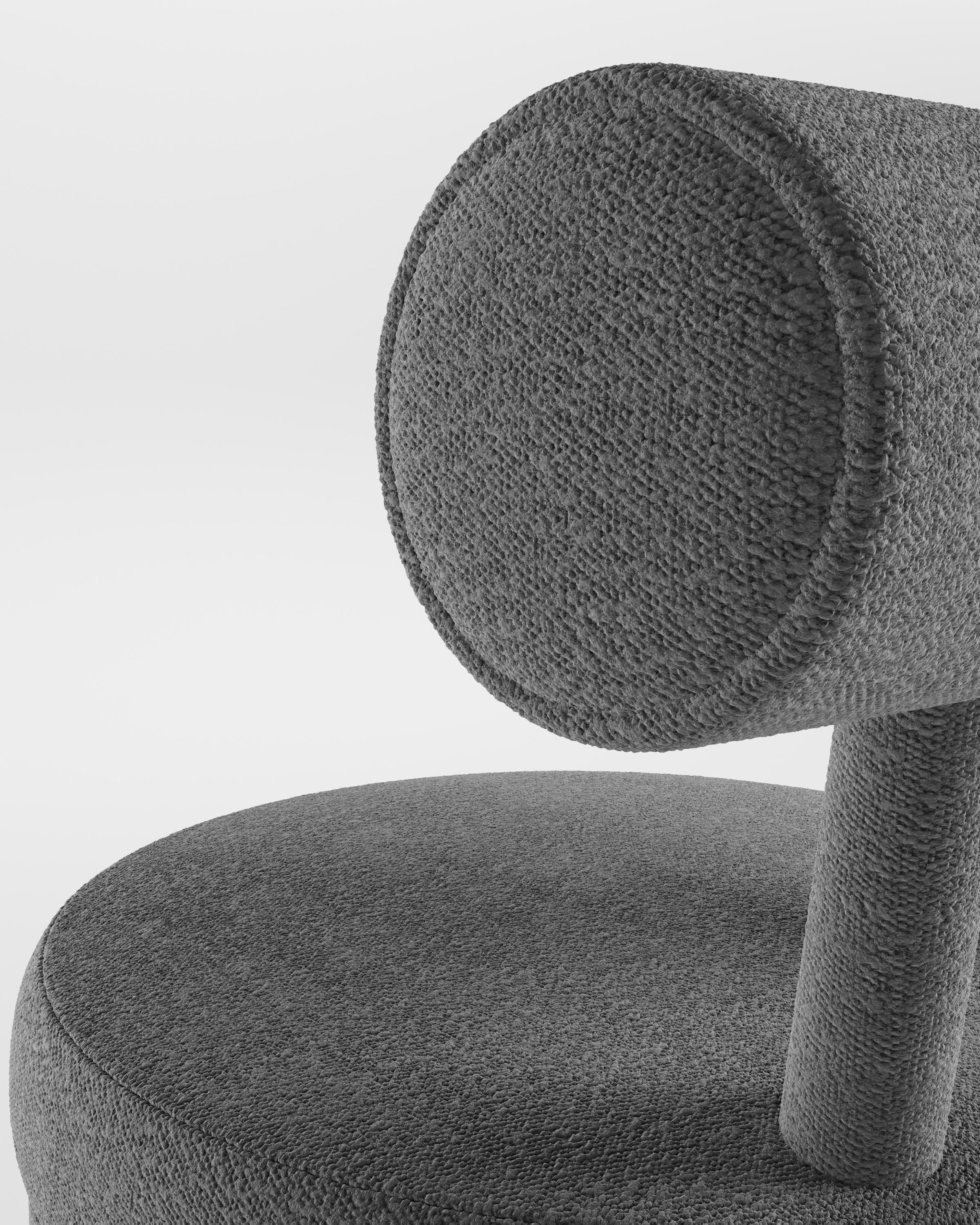 Collector Contemporary Modern Moca Bar Chair in Bouclé Charcoal by Studio Rig In New Condition For Sale In Castelo da Maia, PT
