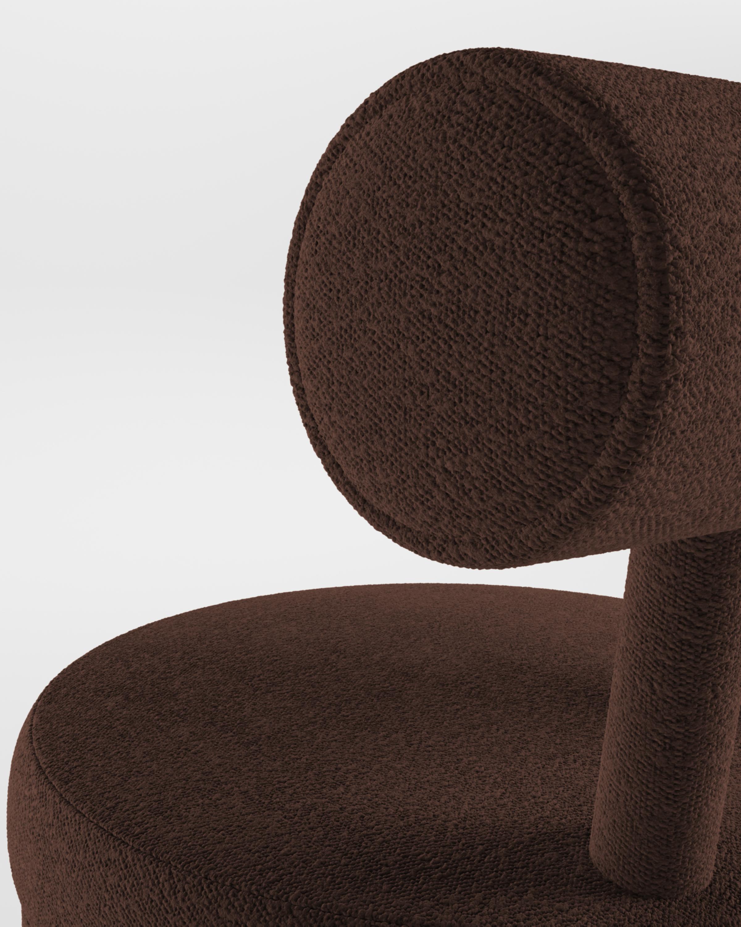 Collector Contemporary Modern Moca Bar Chair in Bouclé Dark Brown by Studio Rig In New Condition For Sale In Castelo da Maia, PT