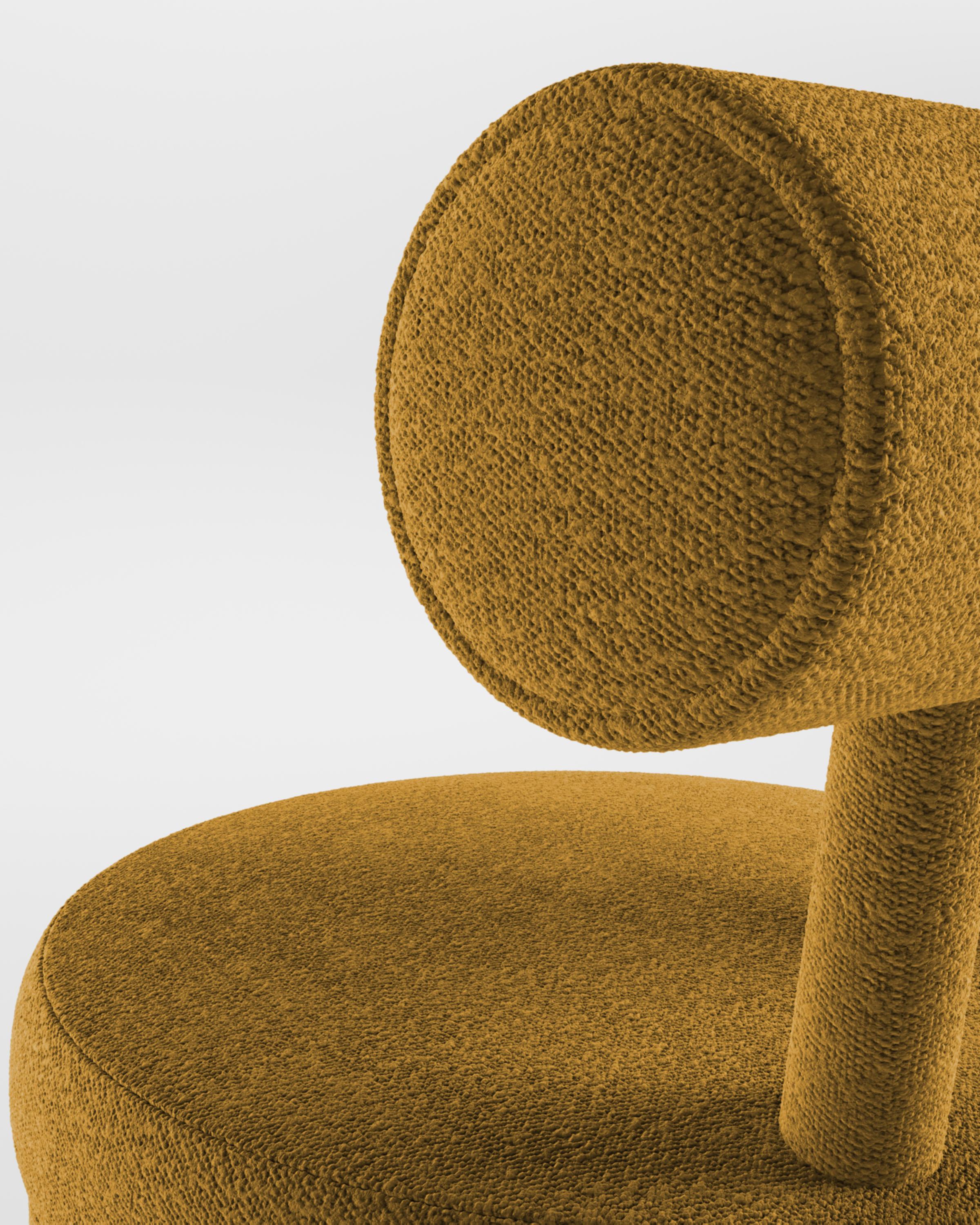 Collector Contemporary Modern Moca Bar Chair in Bouclé Mustard In New Condition For Sale In Castelo da Maia, PT