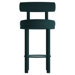 Collector Contemporary Modern Moca Bar Chair in Boucle Night Blue by Studio Rig