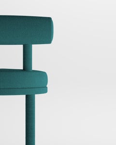 Collector Contemporary Modern Moca Bar Chair in Boucle Ocean Blue by Studio Rig