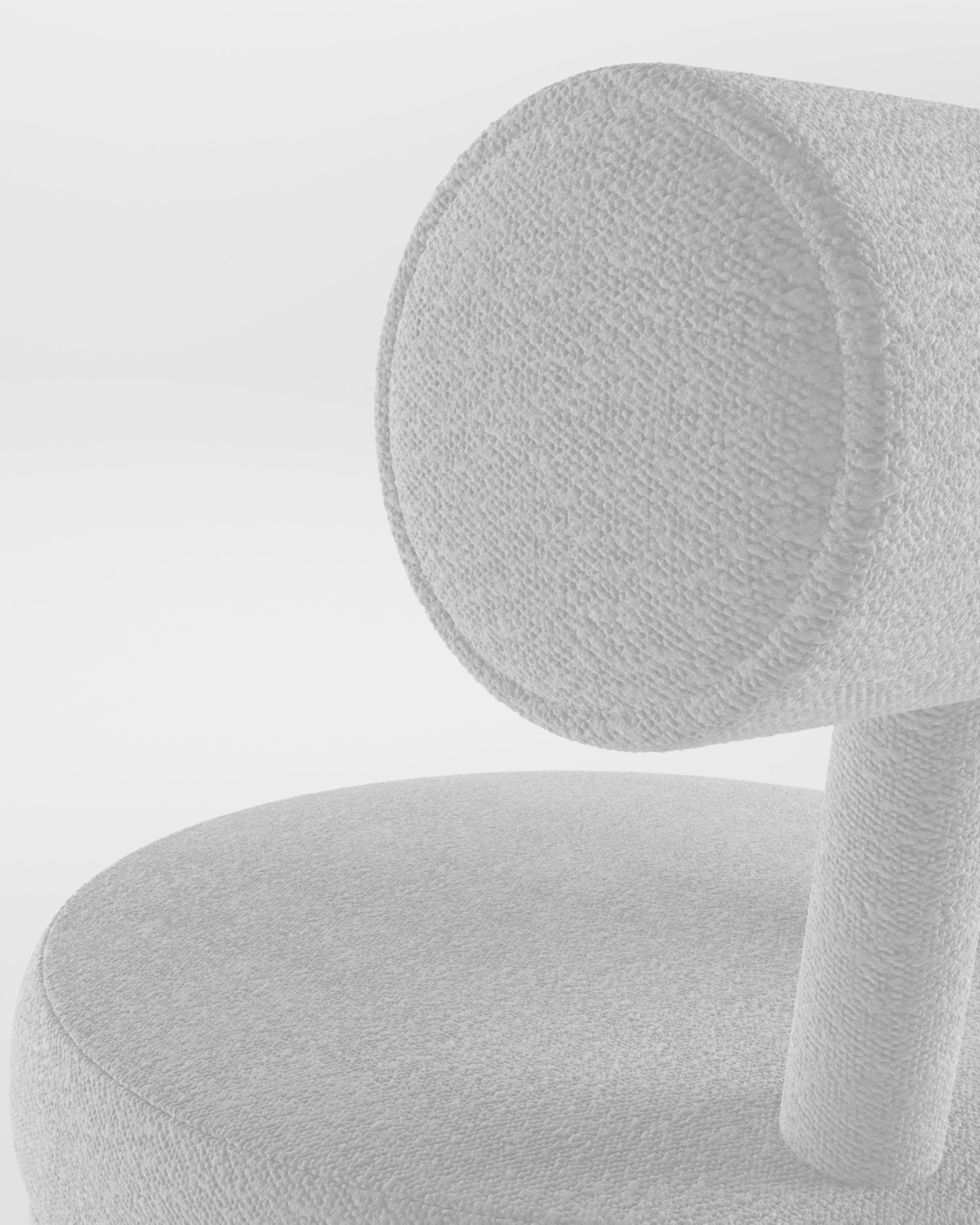 Collector Contemporary Modern Moca Bar Chair in Bouclé White by Studio Rig In New Condition For Sale In Castelo da Maia, PT