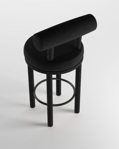 Collector Contemporary Modern Moca Bar in Bouclé Black by Studio Rig