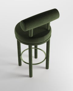 Collector Contemporary Modern Moca Bar in Bouclé Green by Studio Rig