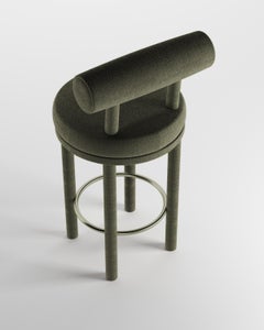 Collector Contemporary Modern Moca Bar in Bouclé Olive by Studio Rig