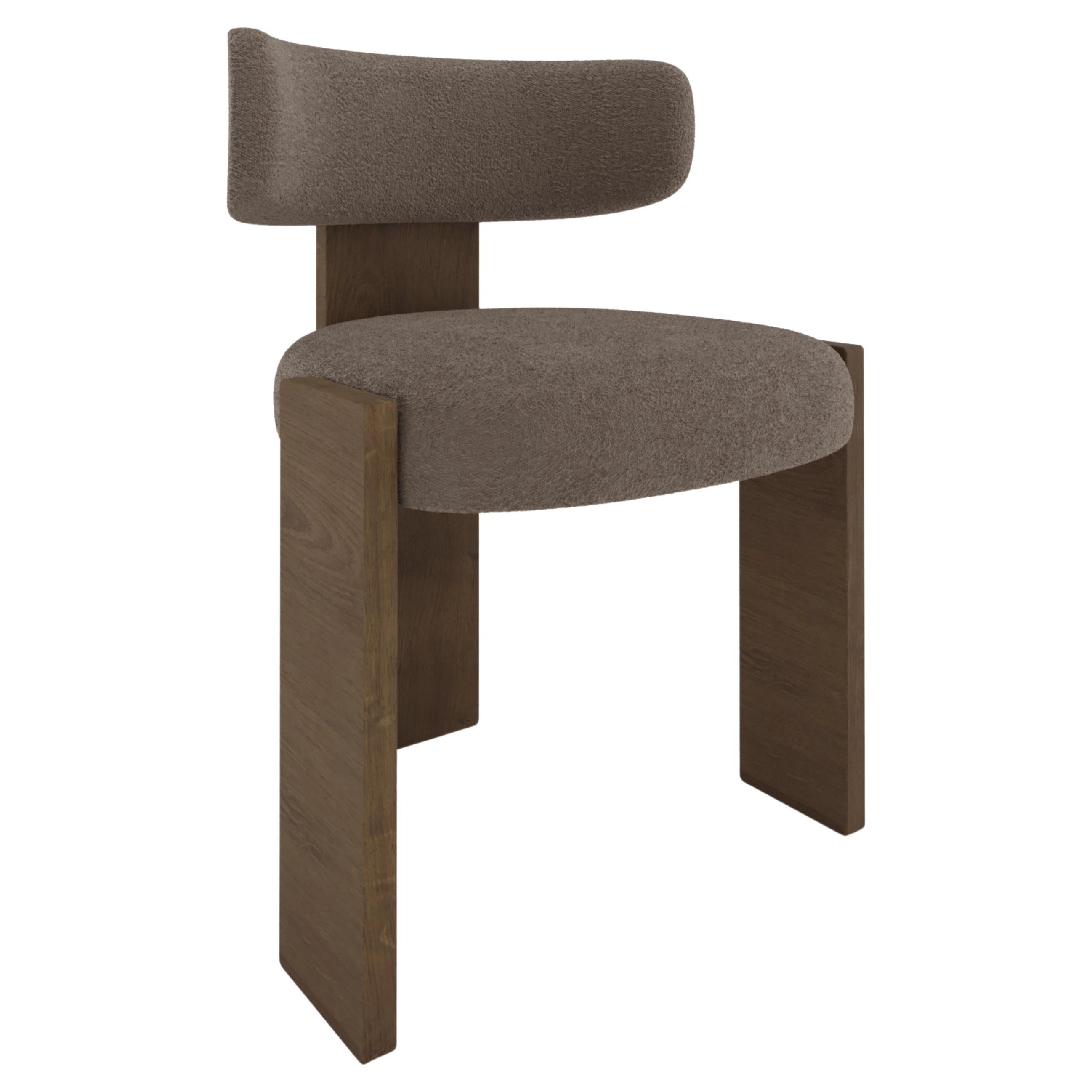 Sedia Collector Core imbottita in Boucle Brown di Studio A