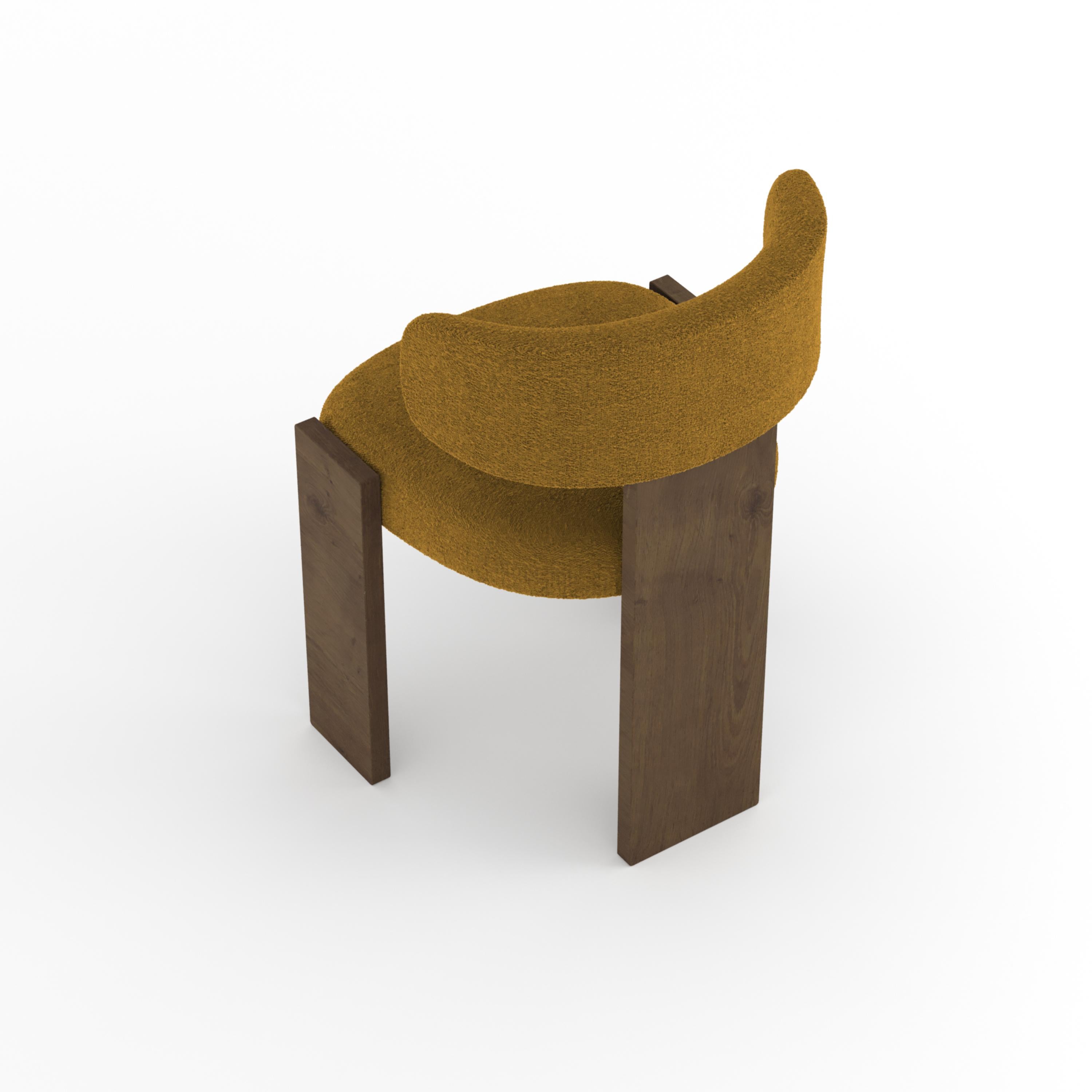 XXI secolo e contemporaneo Sedia Collector Core imbottita in Boucle Mustard di Studio A in vendita