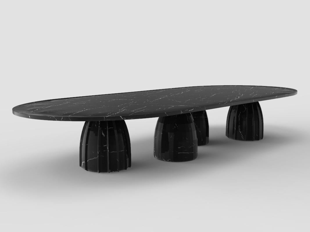 European Collector - Designed by Alter Ego Djembe Center Table Nero Marquina Marble For Sale
