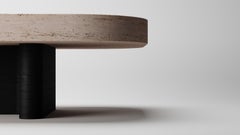 Collector -Designed by Studio Rig Meco Center Table Black Oak and Travertino