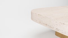 Collector -Designed by Studio Rig Table centrale Meco Chêne naturel et Travertino