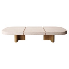 Collector -Designed by Studio Rig Meco Center Table Natural Oak and Travertino