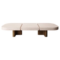 Collector -Designed by Studio Rig Meco Center Table Smoked Oak and Travertino