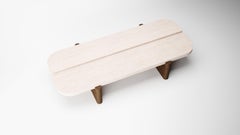 Collector - Designed by Studio Rig Table centrale Riviera Chêne foncé et Travertino