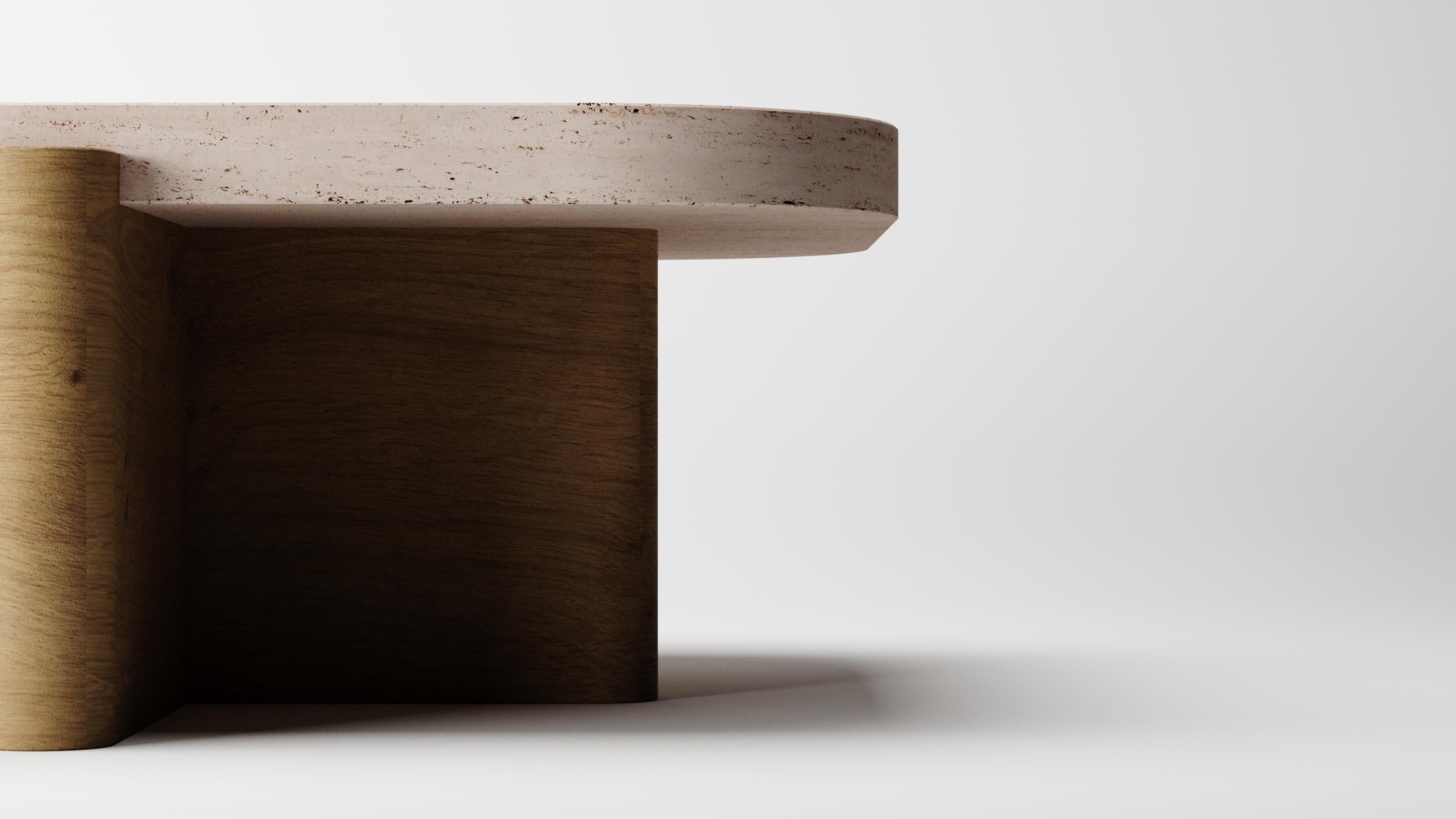 Européen Collector - Design/One Studio OAK Table centrale Riviera Chêne et Travertin en vente