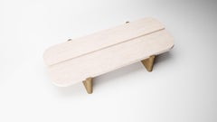 Collector -Designed by Studio Rig Table centrale Riviera Chêne fumé et Travertino