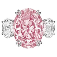 Collector GIA Certified Fancy Pink 6 Carat Diamond Solitaire Engagement Ring