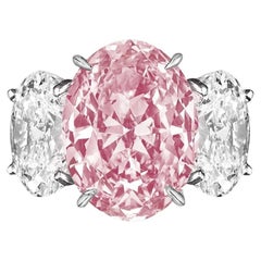 Collector GIA Certified Fancy Pink 6 Carat Diamond Solitaire Engagement Ring