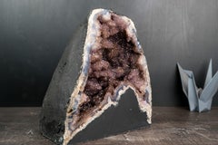 Collector-Grade Amethyst Geode with Galaxy Druzy over Calcite