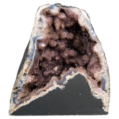 Collector-Grade Amethyst Geode with Galaxy Druzy over Calcite