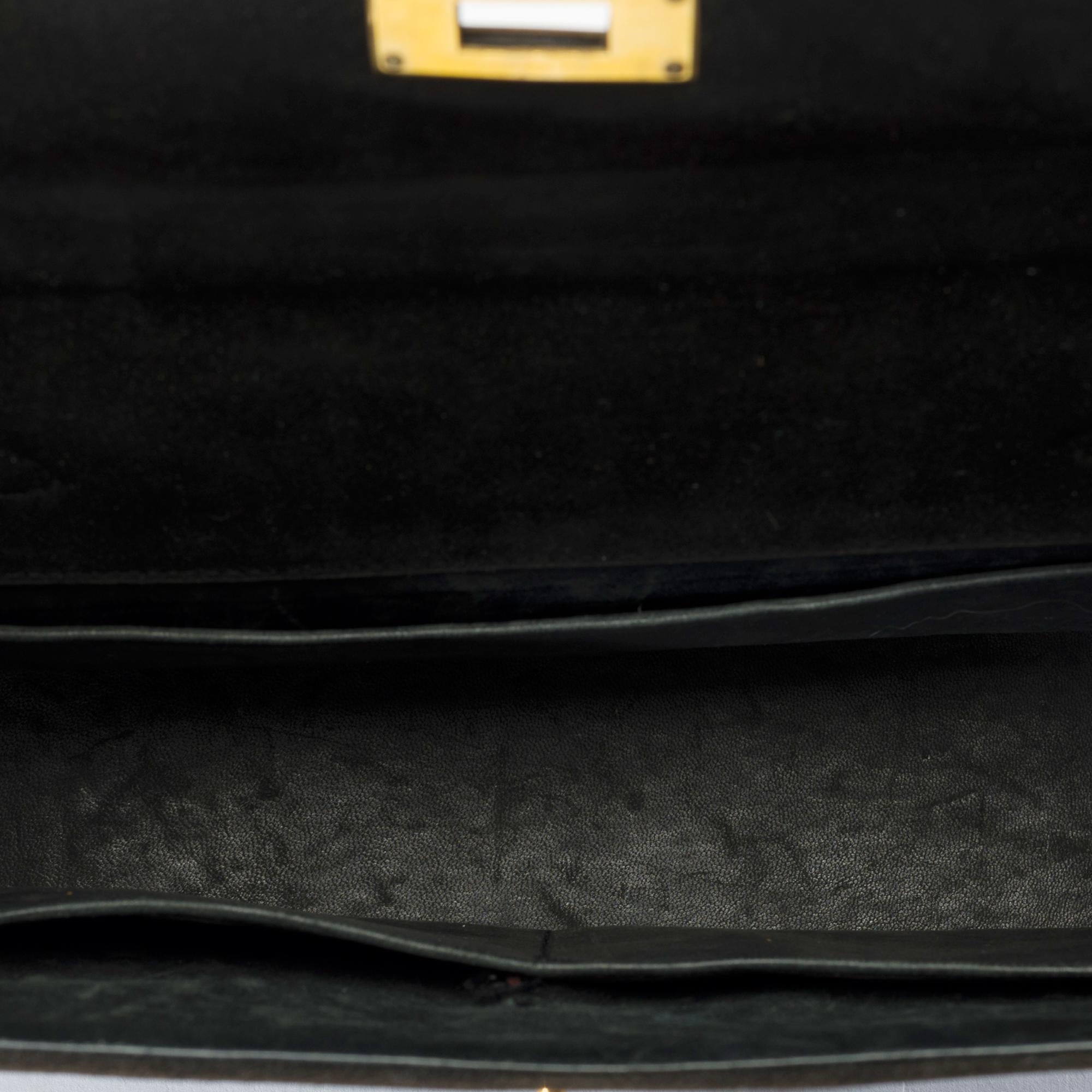 Collector Hermès Kelly 25 Doblis in black suede and gold hardware For Sale 2