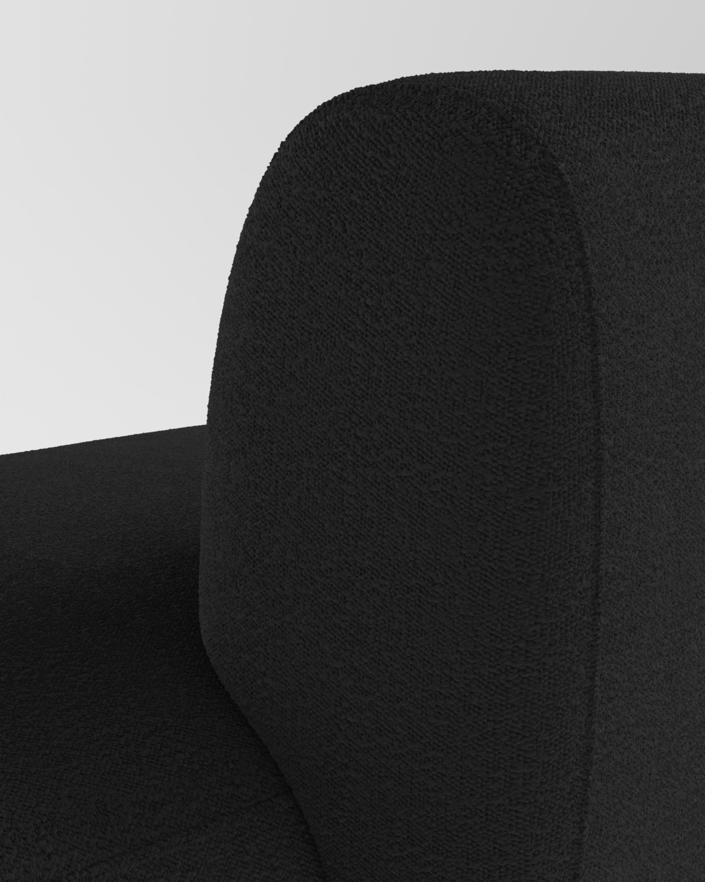 Grand canapé de collection 3 Seater noir à demi- dossier en tissu bouclé de Ferrianisbolgi Neuf - En vente à Castelo da Maia, PT