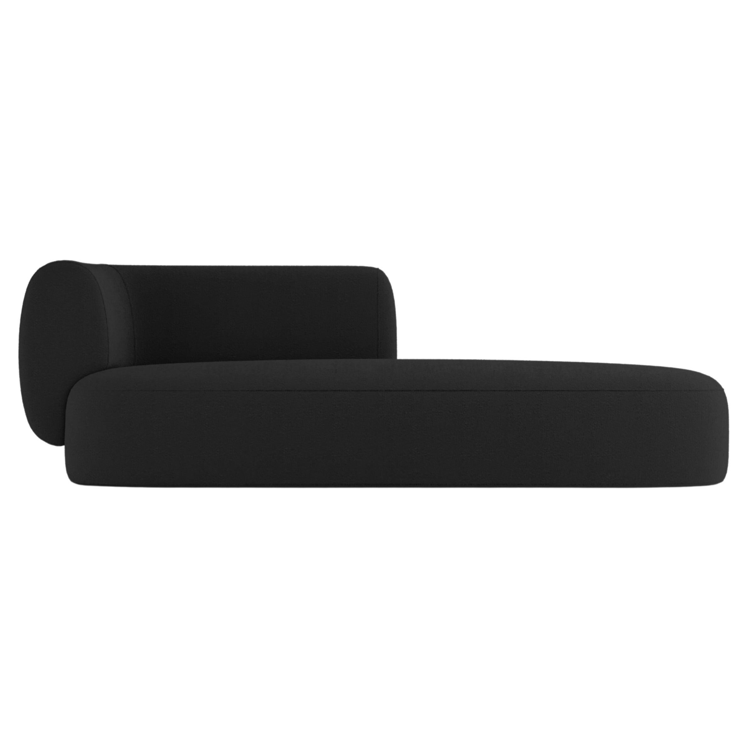 Sammler-Sofa 3 Seater mit halber Rückenlehne aus Boucle in Schwarz von Ferrianisbolgi