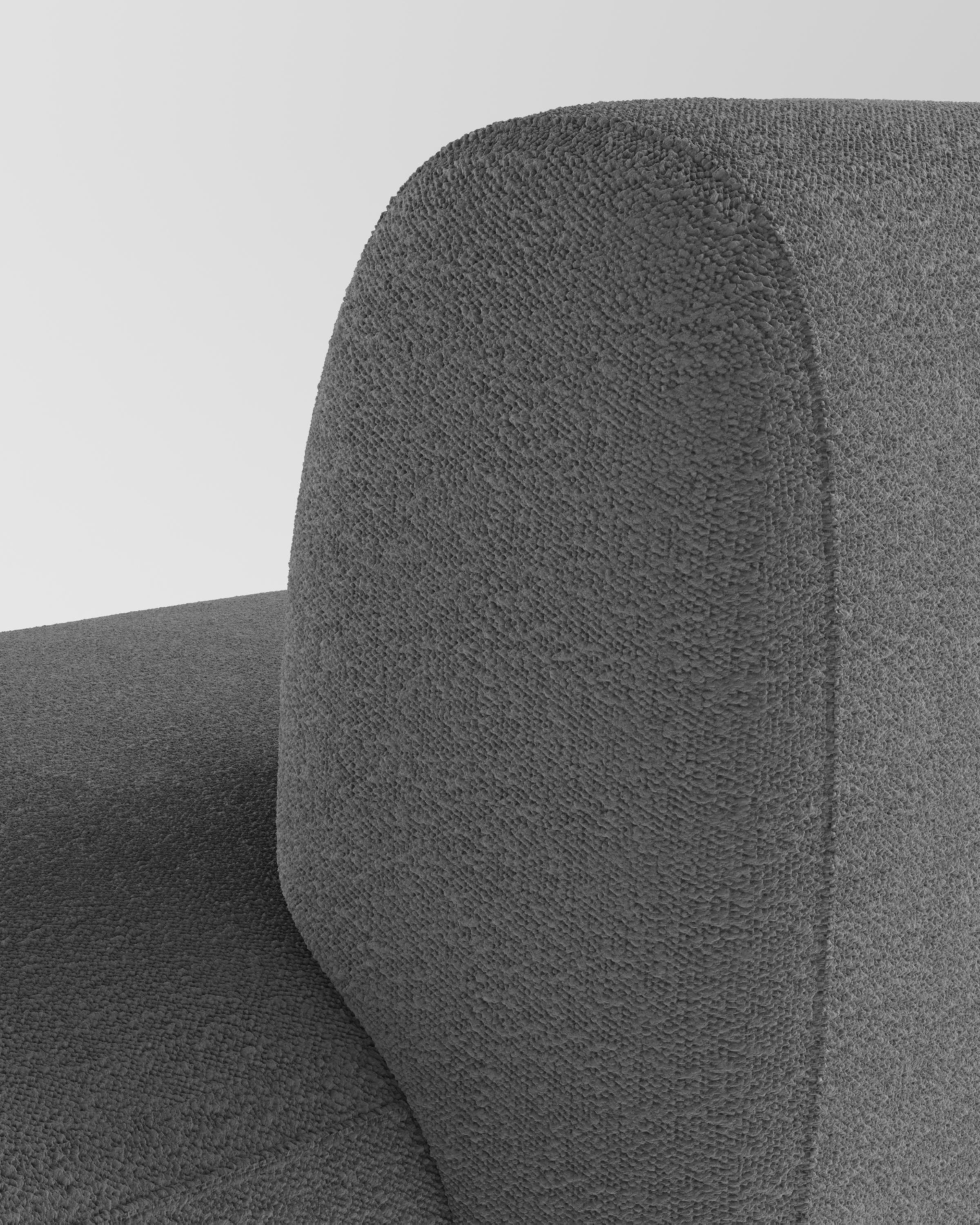 Collector Hug Sofa 3 Seater Half Backrest Boucle Charcoal by Ferrianisbolgi In New Condition For Sale In Castelo da Maia, PT