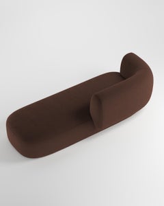 Collector Hug Sofa 3 Seater Half Backrest Bouclé Dark Brown by Ferrianisbolgi