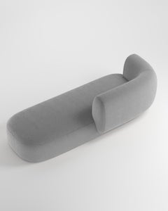 Collector Hug Sofa 3 Seater Half Backrest Bouclé Light Grey by Ferrianisbolgi