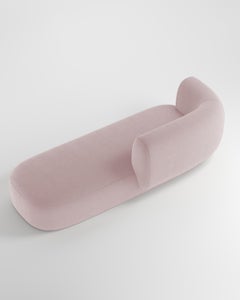 Collector Hug Sofa 3 Seater Half Backrest Bouclé Rose by Ferrianisbolgi