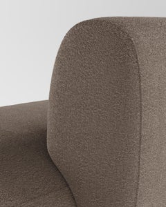 Collector Hug Sofa 3 Seater Half Backrest Fabric Bouclé Brown by Ferrianisbolgi