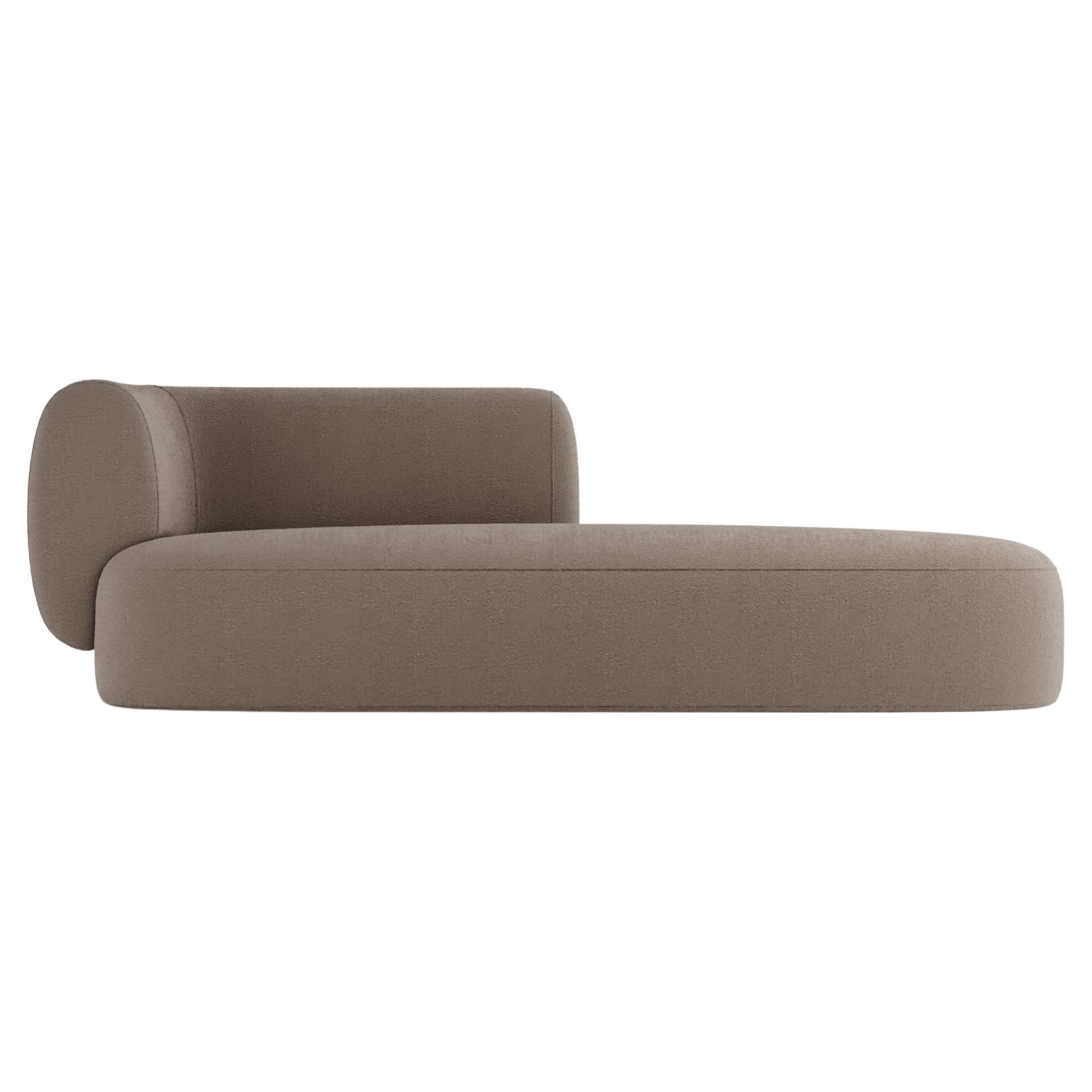 Collector Hug Sofa 3 Seater Half Backrest Fabric Bouclé Brown by Ferrianisbolgi