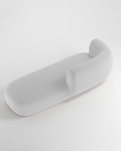 Collector Hug Sofa 3 Seater Half Backrest Fabric Bouclé White by Ferrianisbolgi