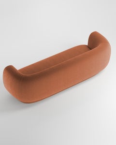 Collector Hug Sofa Designed by Ferrianisbolgi Fabric Bouclé Burnt Orange
