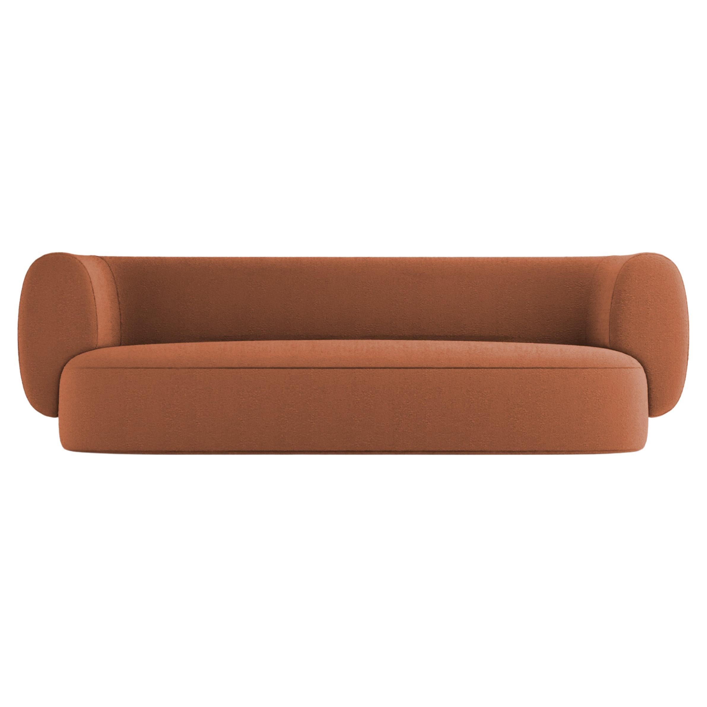 Collector Hug Sofa Designed by Ferrianisbolgi Fabric Bouclé Burnt Orange For Sale