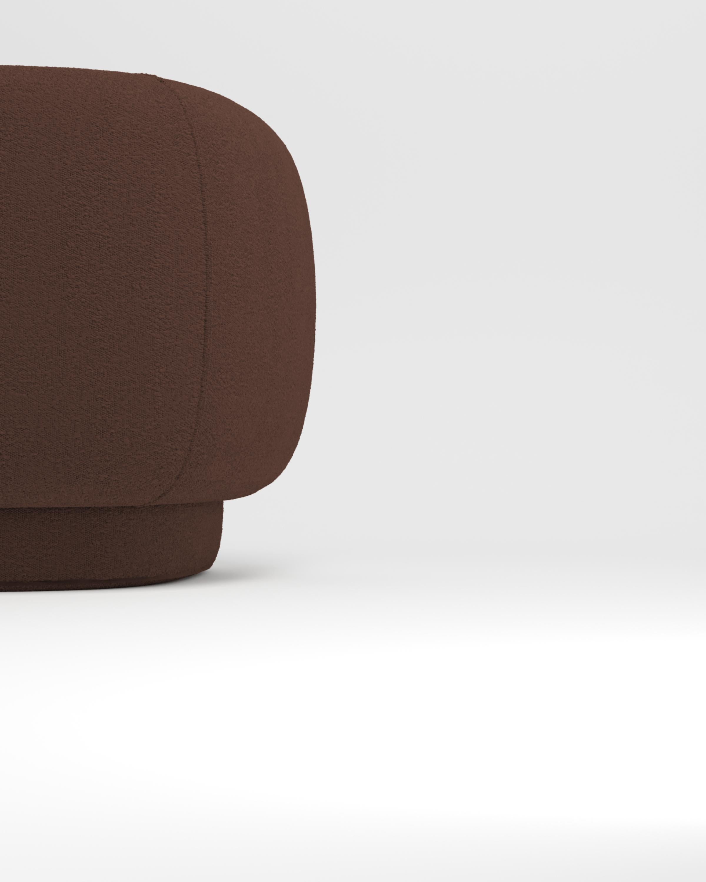 Portuguese Collector Hug Sofa Designed by Ferrianisbolgi Fabric Boucle Dark Brown For Sale