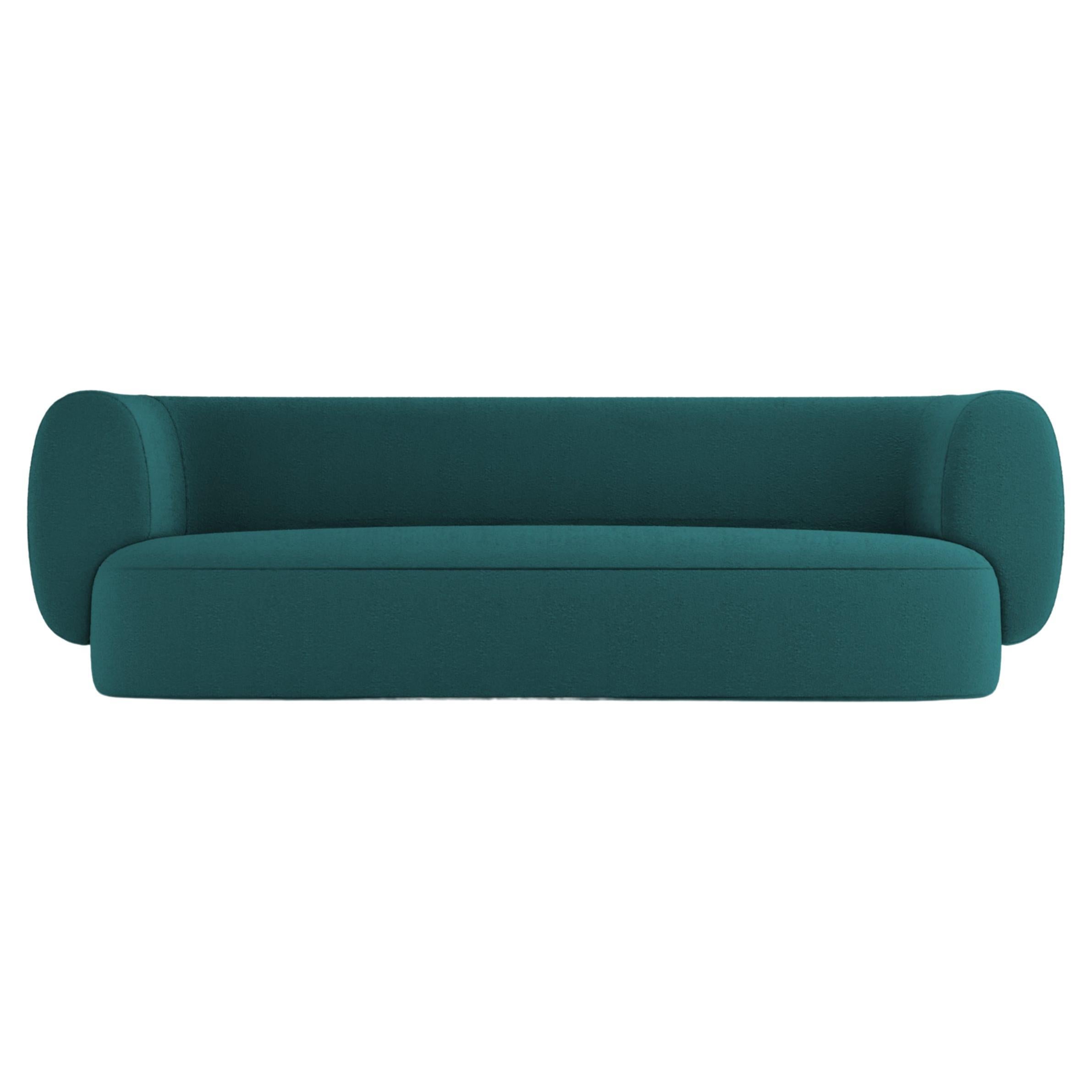 Collector Hug Sofa Designed by Ferrianisbolgi Fabric Boucle Ocean Blue