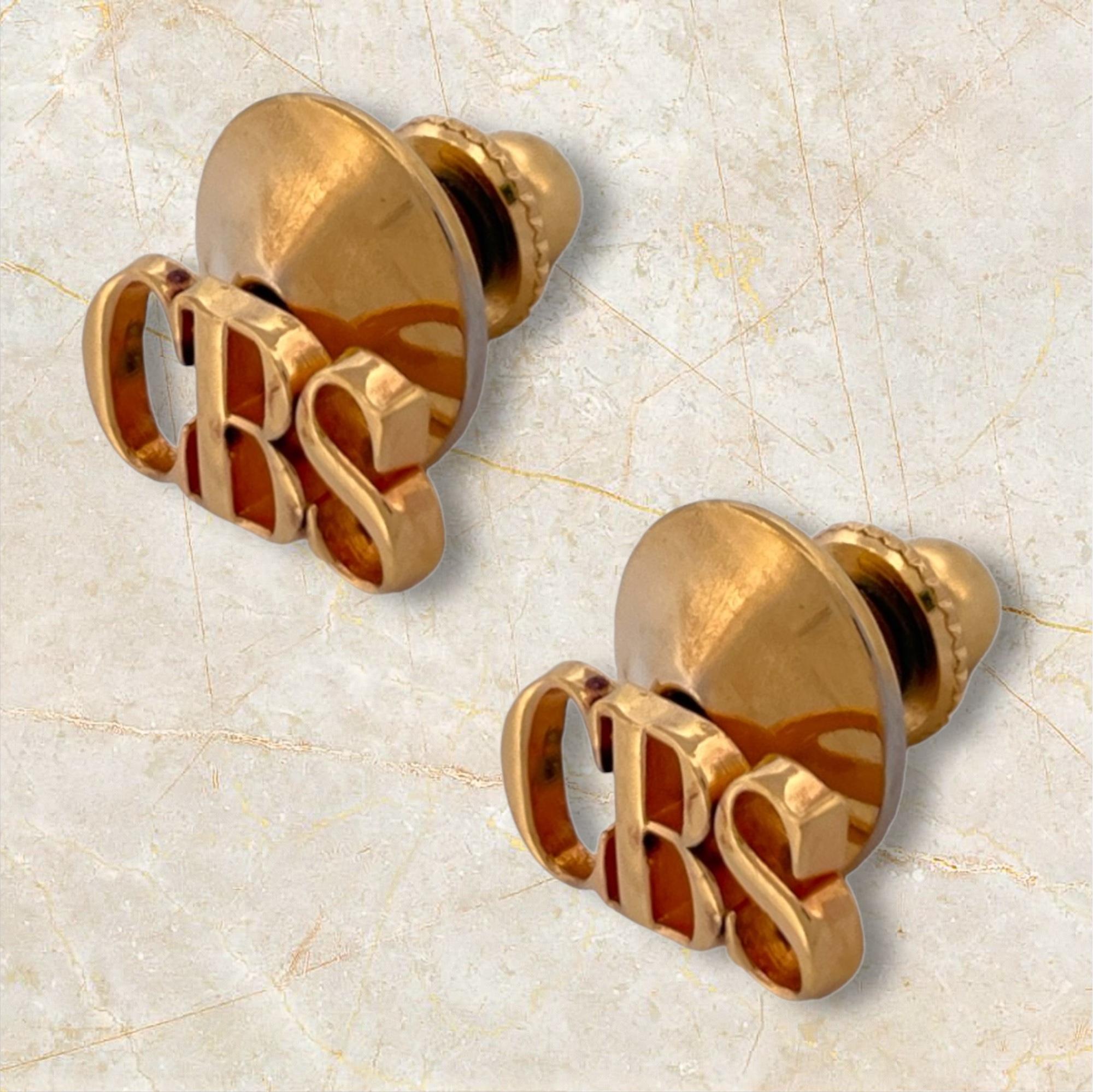 Collector item Tiffany and Co CBS Network Tie Pin Set Memorabilia vermeil 2
