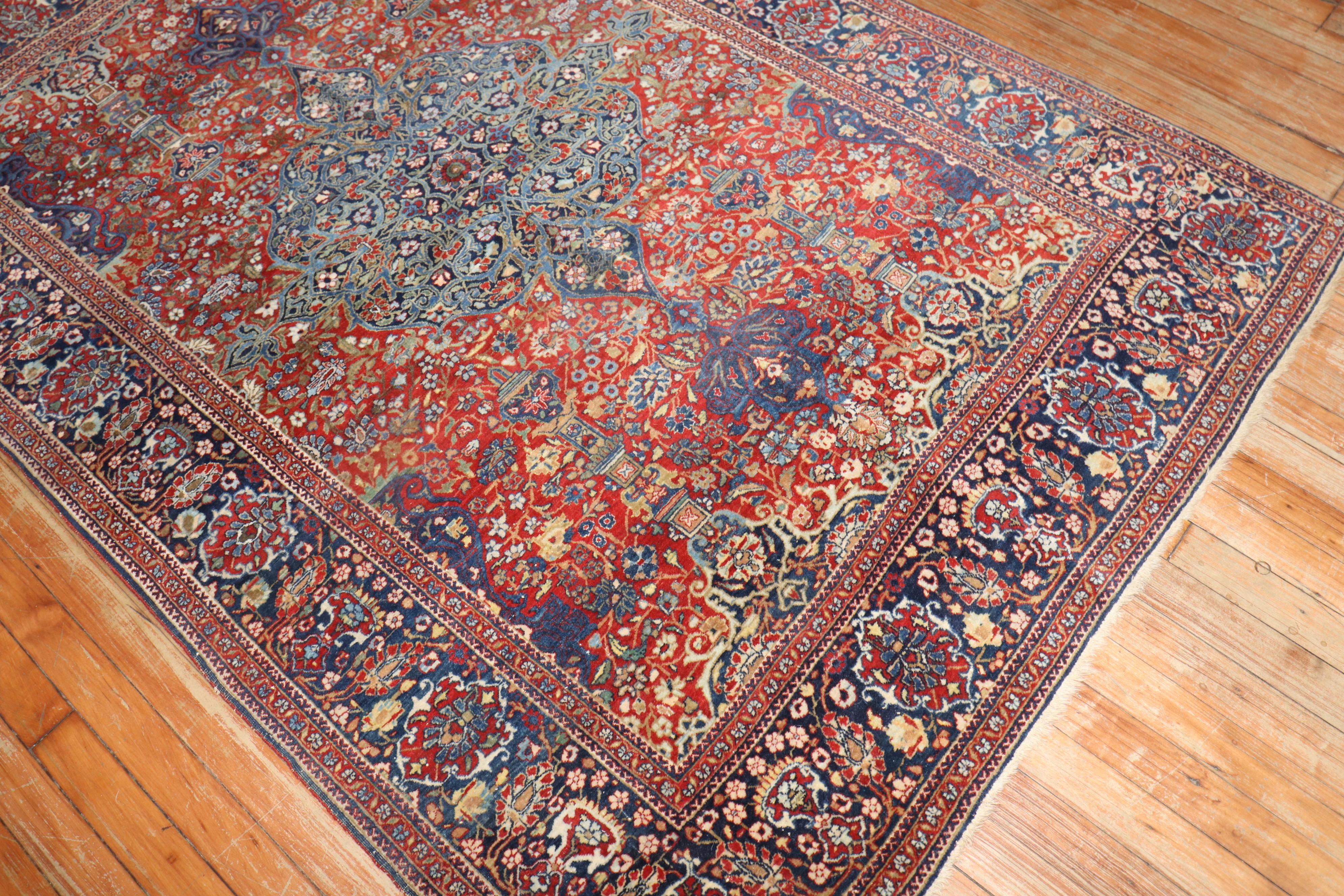 Collector Level Antique Persian Kashan Rug 4