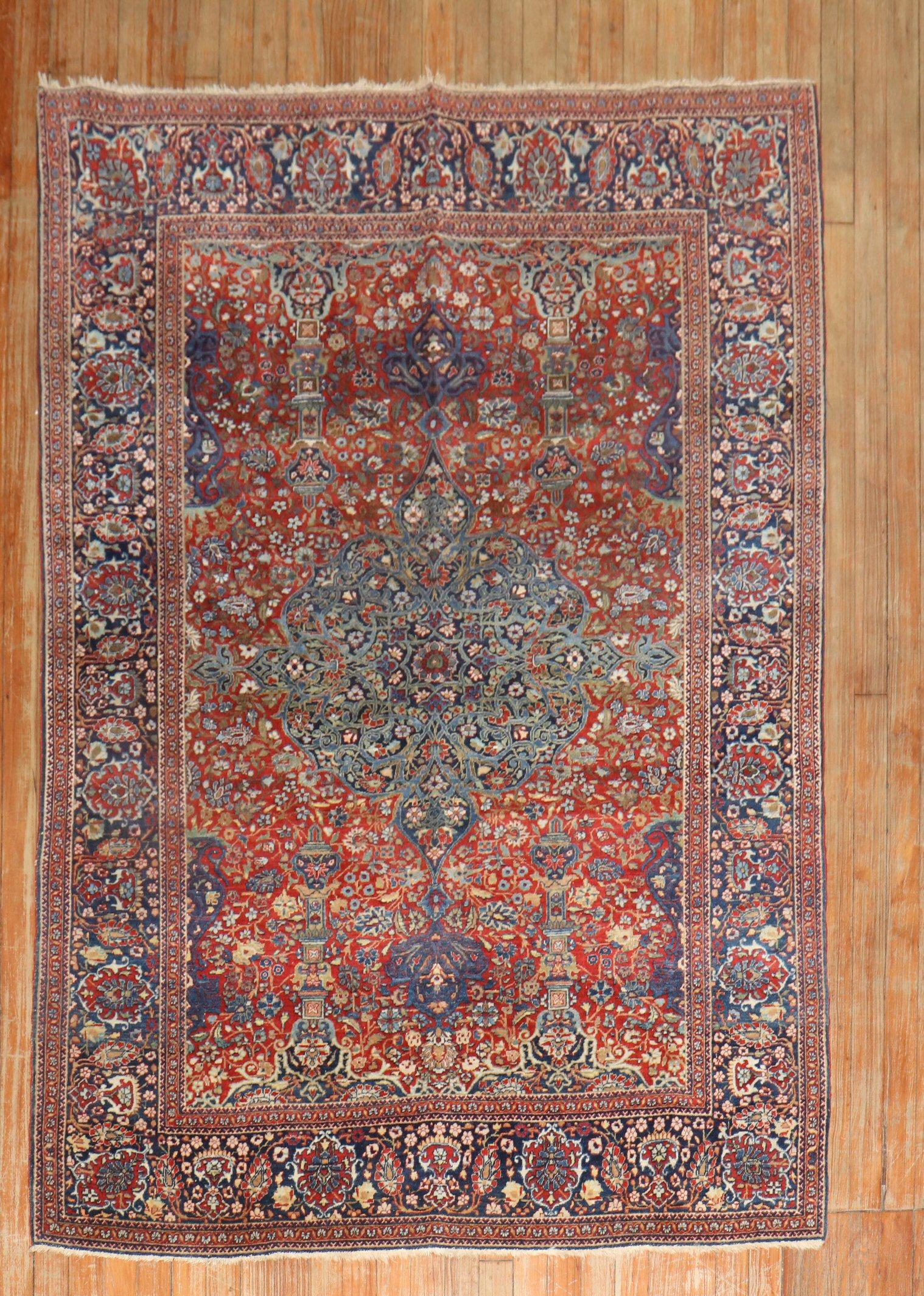 Beautiful Persian Kashan intermediate rug from the first quarter of the 20th century. The previous owner must have kept this rug in phenomenal shape

Measures: 4'5” x 6'8”

The best 19th century and turn-of-the-20th century Kashan carpets, be