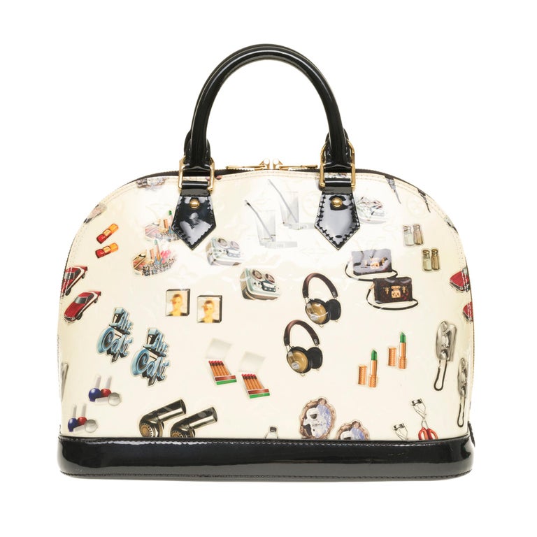 COLLECTOR Louis Vuitton Alma Sticker Animation handbag by Nicolas  Ghesquière For Sale at 1stDibs