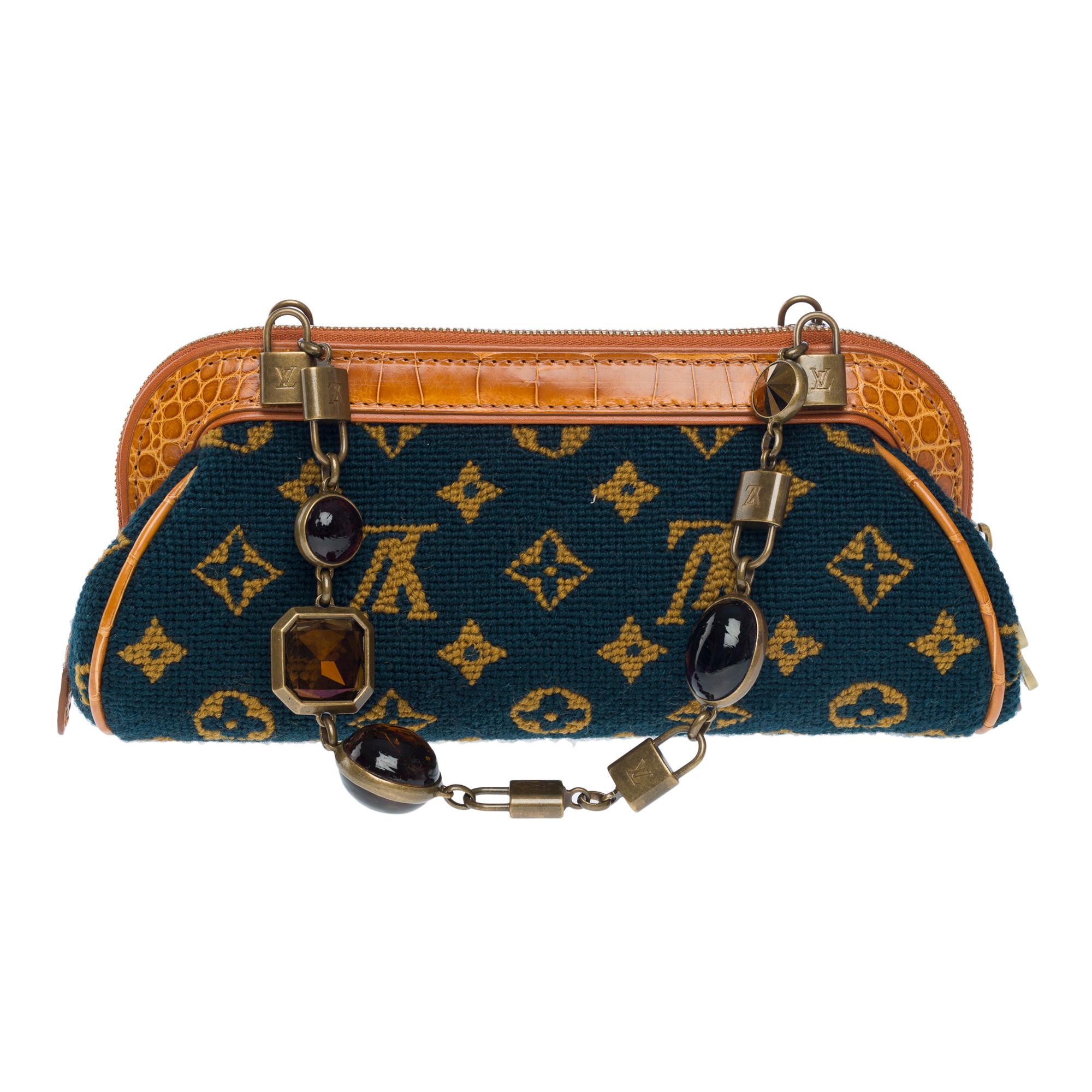 Women's Collector Louis Vuitton Extraordinaires Crocodile, Fur & Crystal evening bag